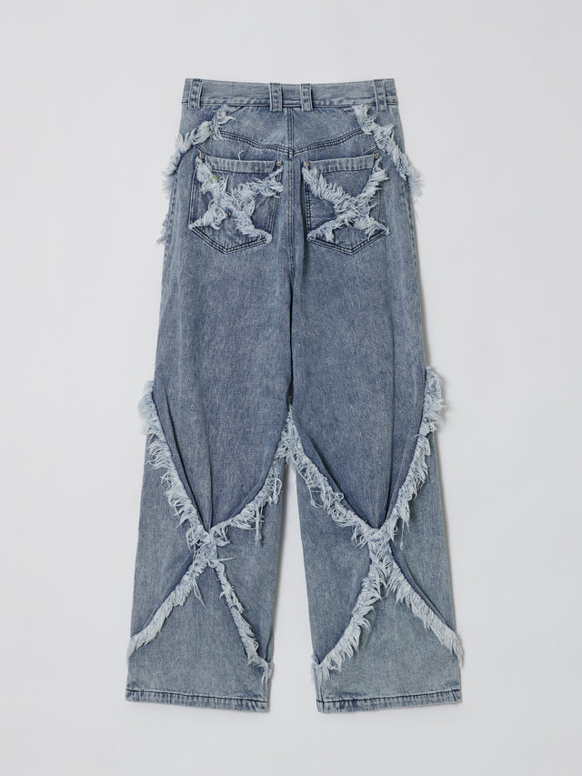 SS24 FRAY DOUBLE X BAGGY JEANS (-40%)