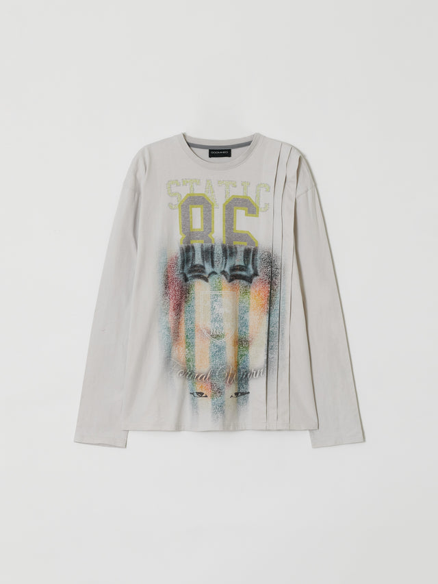 SS26 PLEATED LONG  SLEEVES T-SHIRT (-40%)