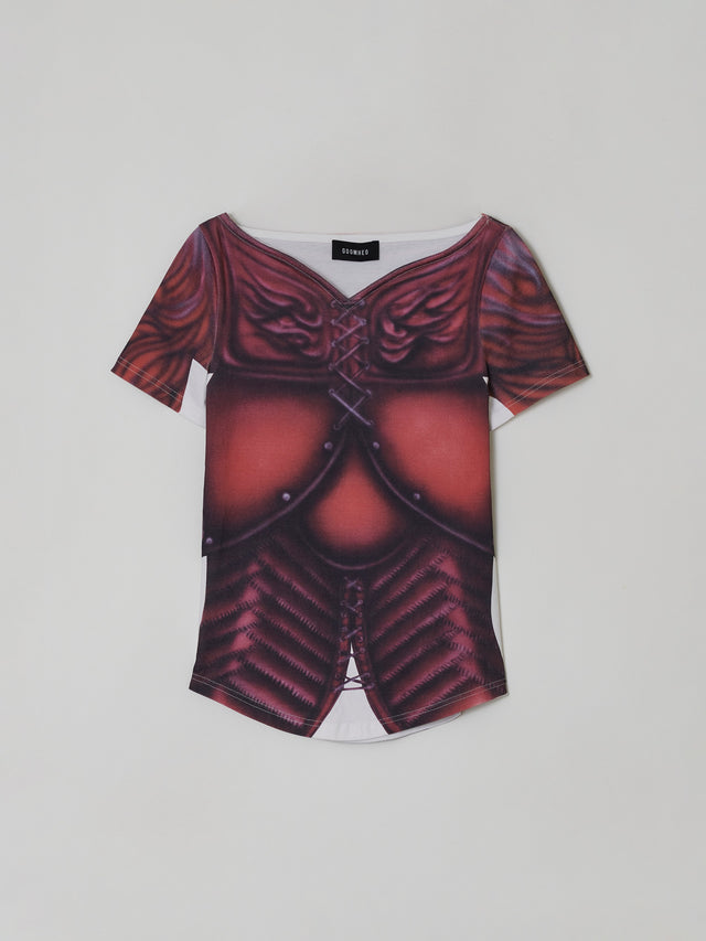 SS23 RED ARMOUR AIR BRUSH PRINT TOP (-30%)