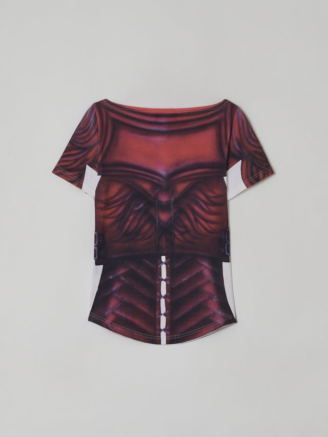 SS23 RED ARMOUR AIR BRUSH PRINT TOP (-30%)