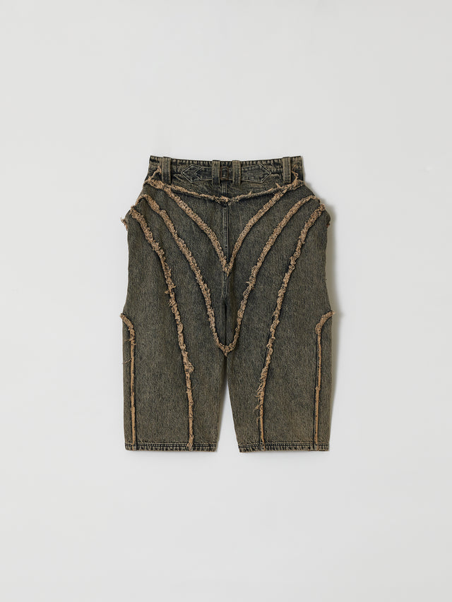 SS26 RAW EDGE BLACKHOLE BERMUDA PANTS (-40%)
