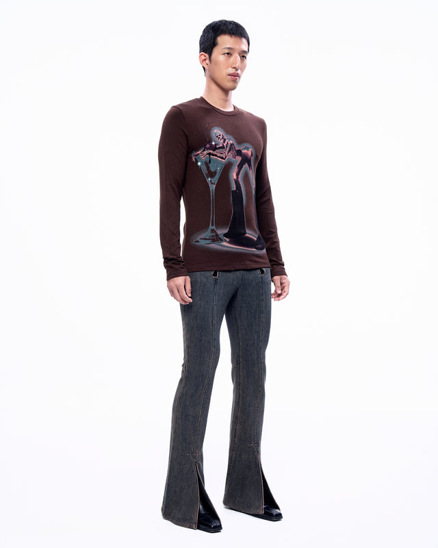 AW23 FURRY SKELETON PRINT LONG SLEEVES TOP (-30%)