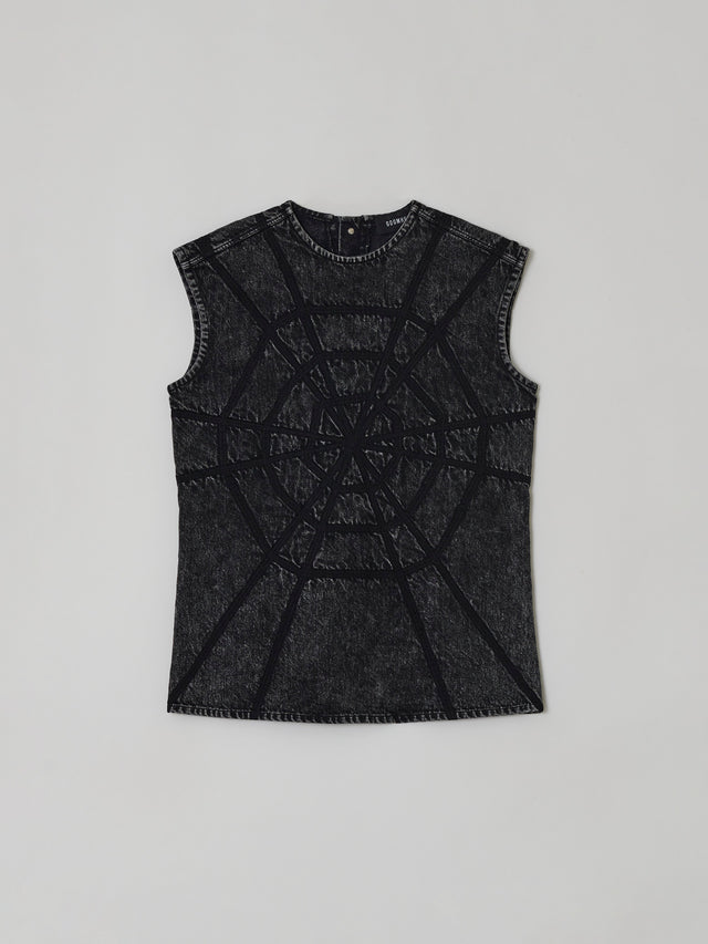 SS23 DENIM SPIDERWEB TOP (-30%)