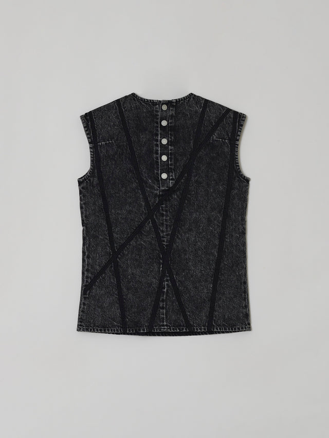 SS23 DENIM SPIDERWEB TOP (-30%)