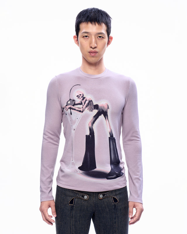 AW23 FURRY SKELETON PRINT LONG SLEEVES TOP (-30%)