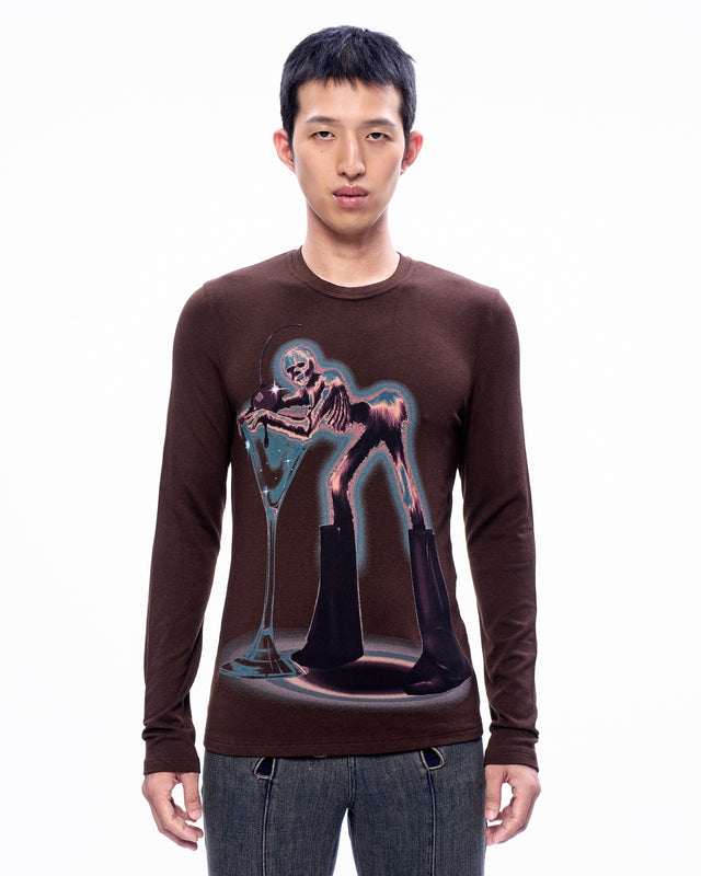 AW23 FURRY SKELETON PRINT LONG SLEEVES TOP (-30%)