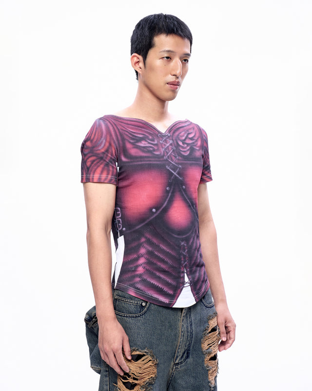 SS23 RED ARMOUR AIR BRUSH PRINT TOP (-30%)
