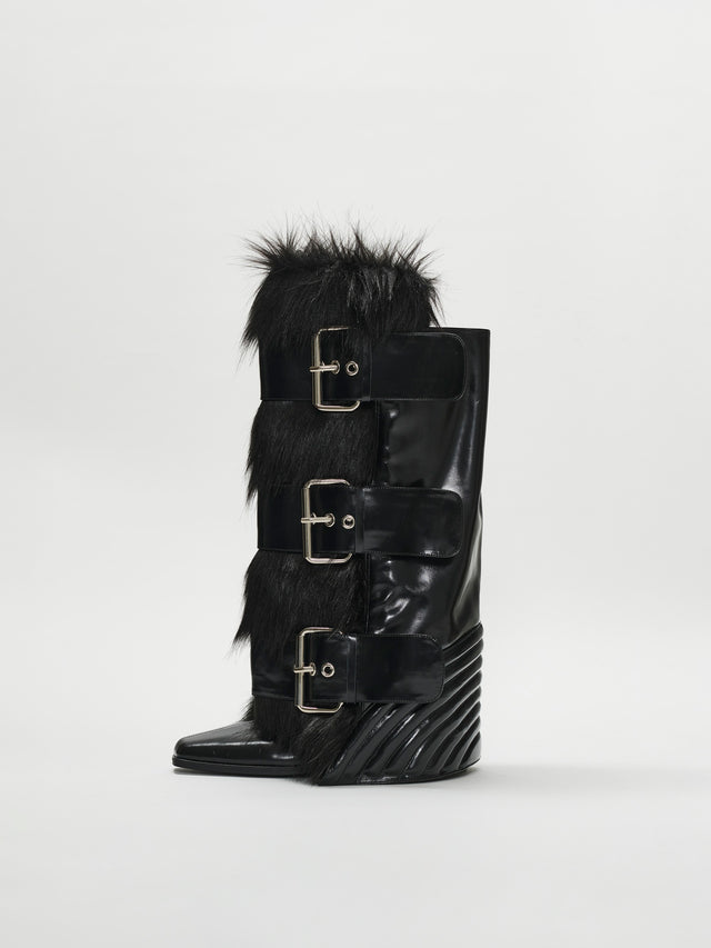 MULTI BUCKLE FUR BOOTS (-10%)