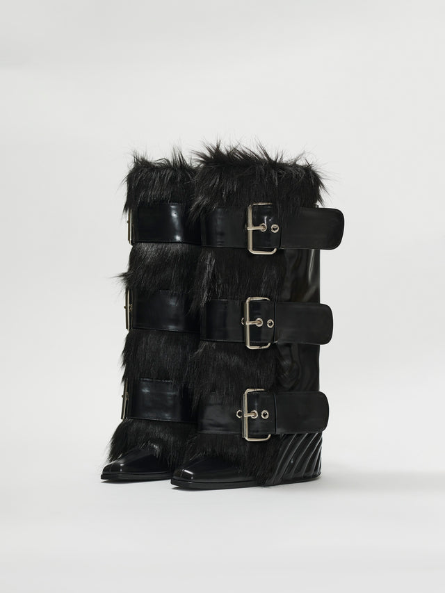 MULTI BUCKLE FUR BOOTS (-10%)