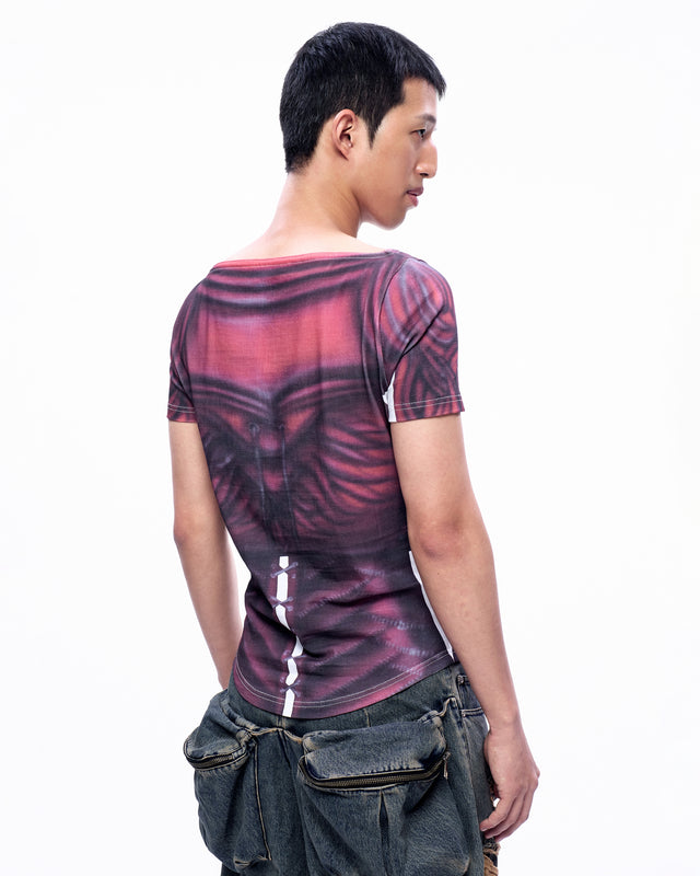 SS23 RED ARMOUR AIR BRUSH PRINT TOP (-30%)