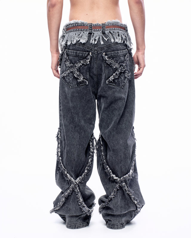 SS24 FRAY DOUBLE X BAGGY JEANS (-40%)