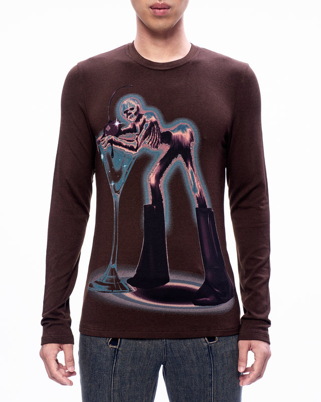AW23 FURRY SKELETON PRINT LONG SLEEVES TOP (-30%)