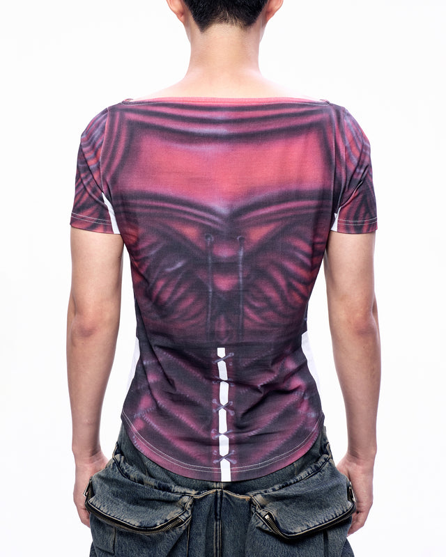 SS23 RED ARMOUR AIR BRUSH PRINT TOP (-30%)