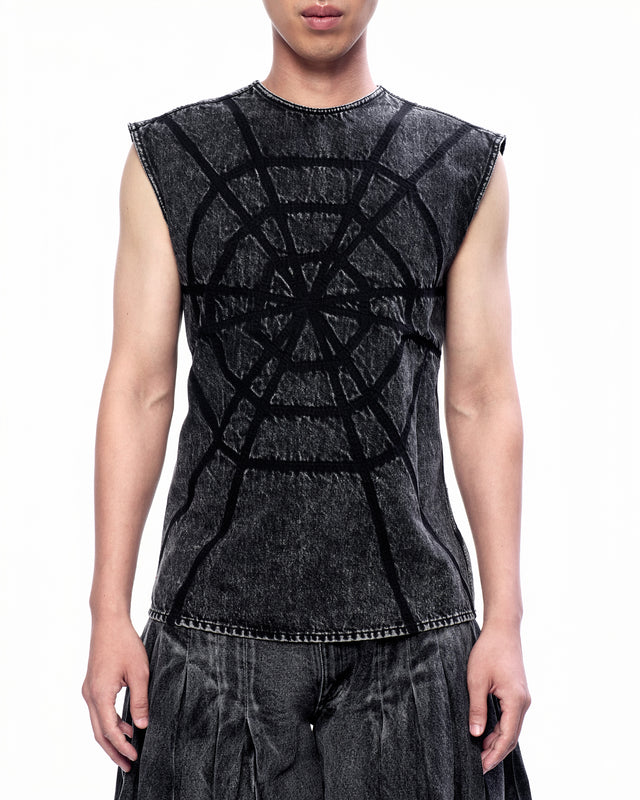 SS23 DENIM SPIDERWEB TOP (-30%)
