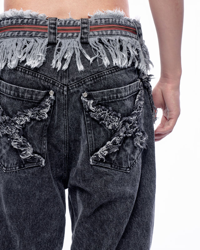 SS24 FRAY DOUBLE X BAGGY JEANS (-40%)