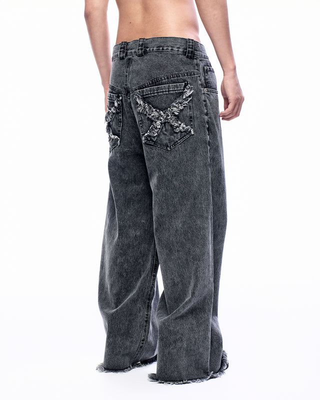 SS24 PLAIN BACK POCKET BAGGY JEANS (-40%)