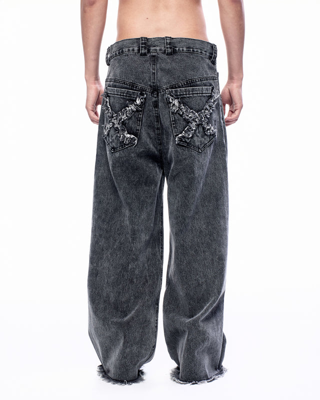 SS24 PLAIN BACK POCKET BAGGY JEANS (-40%)