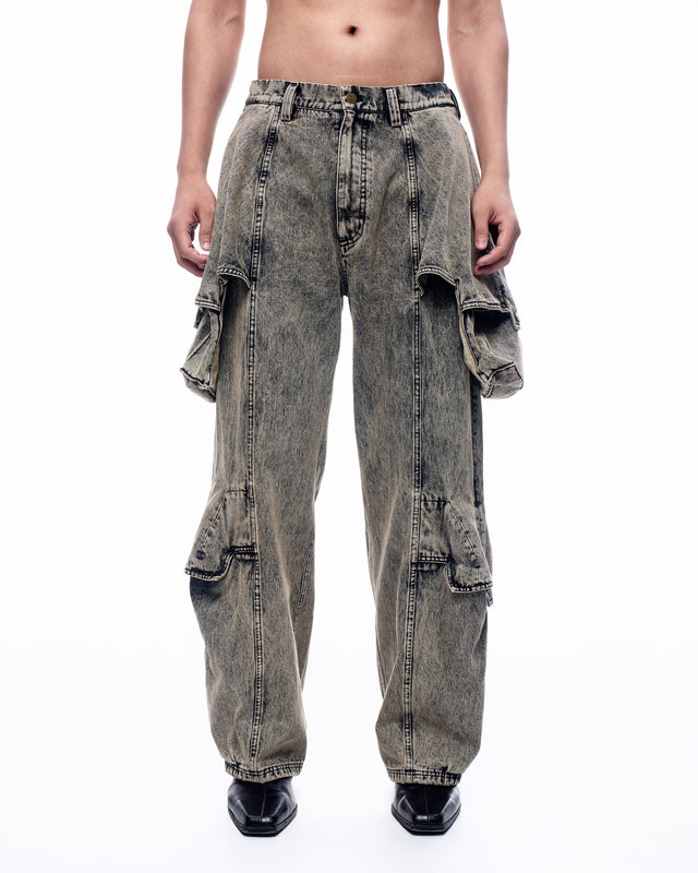 SS26 FLARED LAYER DOUBLE POCKET JEANS (-40%)