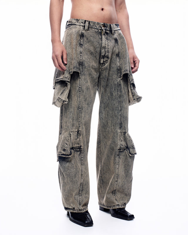 SS26 FLARED LAYER DOUBLE POCKET JEANS (-40%)