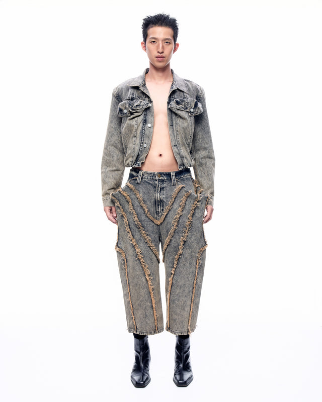 SS26 RAW EDGE BLACKHOLE BERMUDA PANTS (-40%)